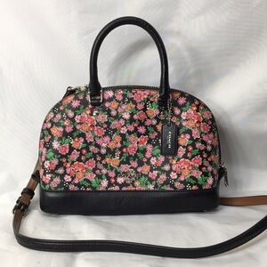 Coach Black Floral Satchel